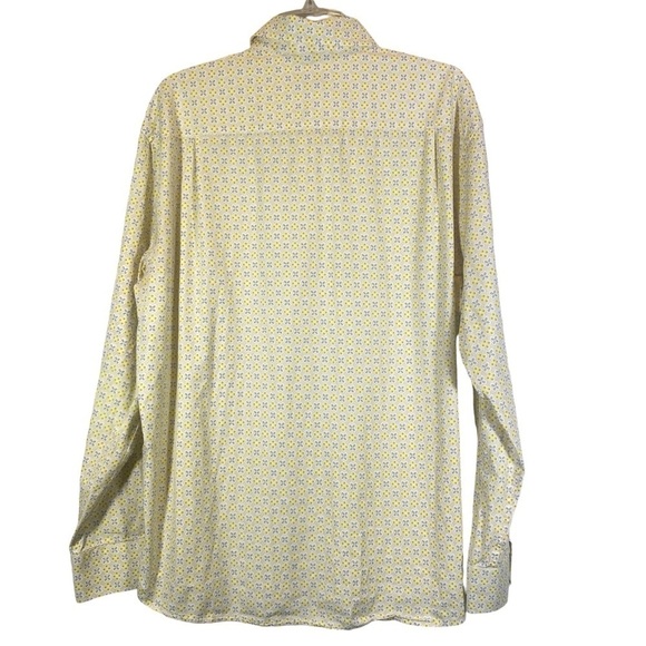 SOUTHERN PINES men size XXL long sleeve button up yellow tan floral casual shirt - Picture 4 of 7